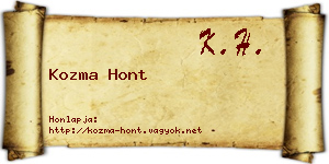 Kozma Hont névjegykártya